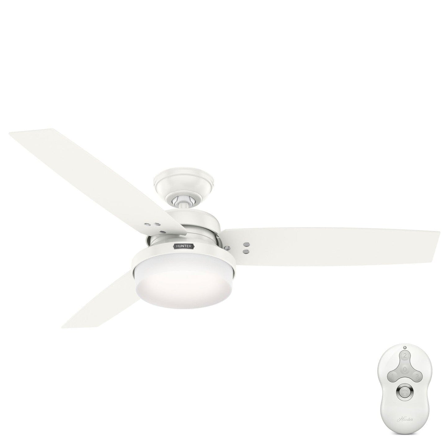 Sentinel with LED Light 52 inch Ceiling Fans Hunter Fresh White - Fresh White 