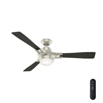 Signal with LED Light 54 Inch-Smart Ceiling Fans Hunter Matte Nickel - Reclaimed Walnut 
