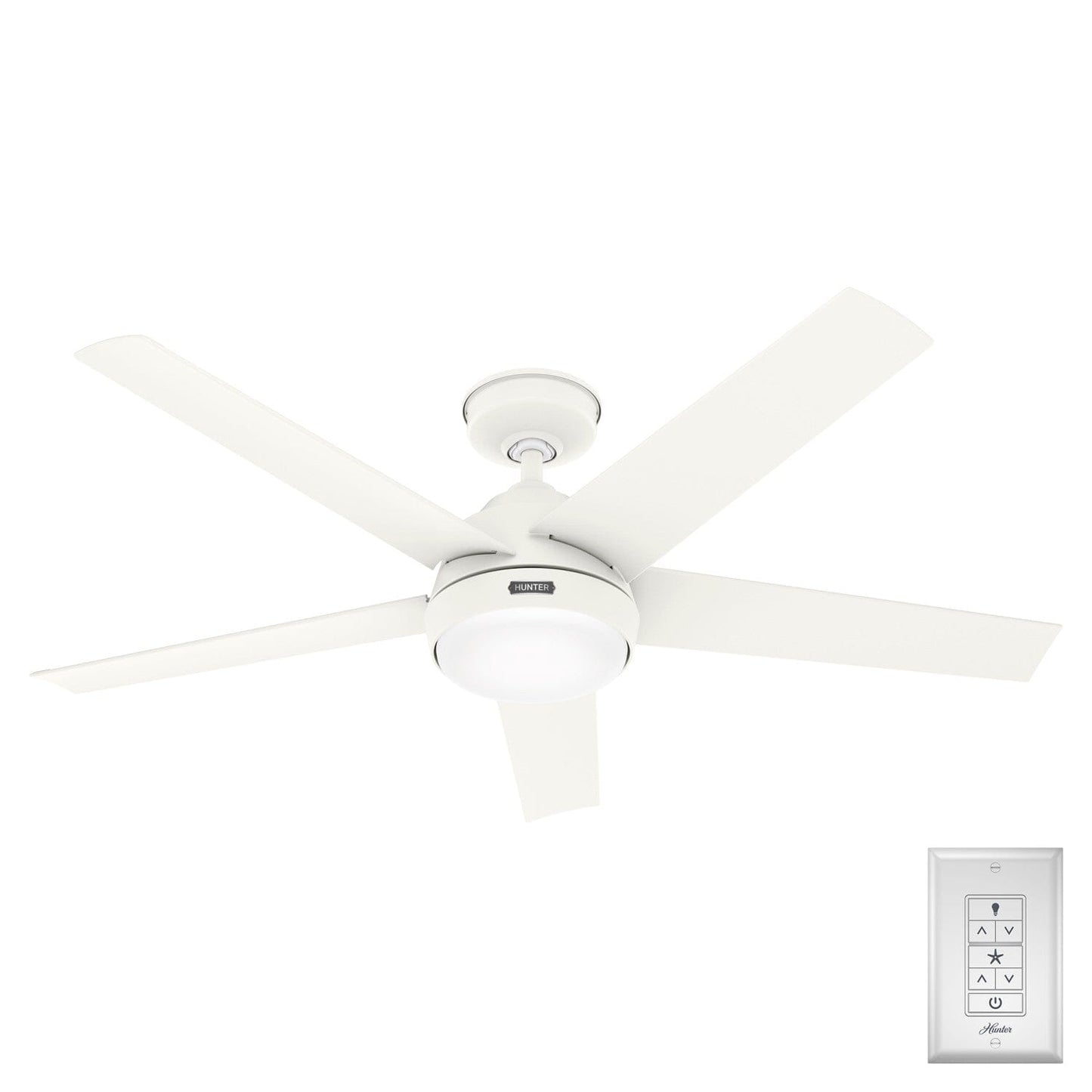 Skyflow Outdoor with LED Light 52 inch Ceiling Fans Hunter Matte White - Matte White 