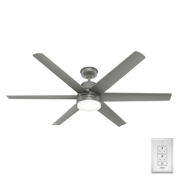 Skysail Outdoor ENERGY STAR with LED Light 60 inch Ceiling Fans Hunter Matte Silver - Matte Silver 