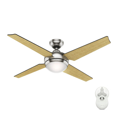 Sonic with Light 52 inch Ceiling Fans Hunter Brushed Nickel - Matte Black 