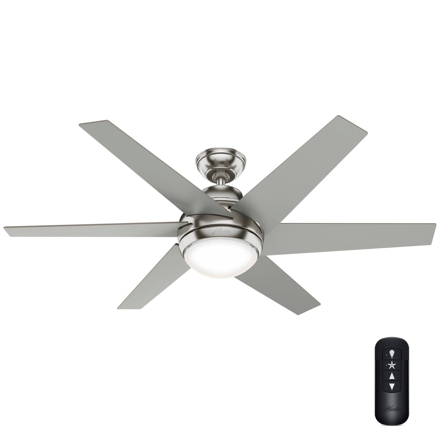 Sotto with LED Light 52 inch Ceiling Fans Hunter Brushed Nickel - Matte Nickel 