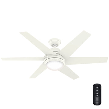 Sotto with LED Light 52 inch Ceiling Fans Hunter Fresh White - Fresh White 