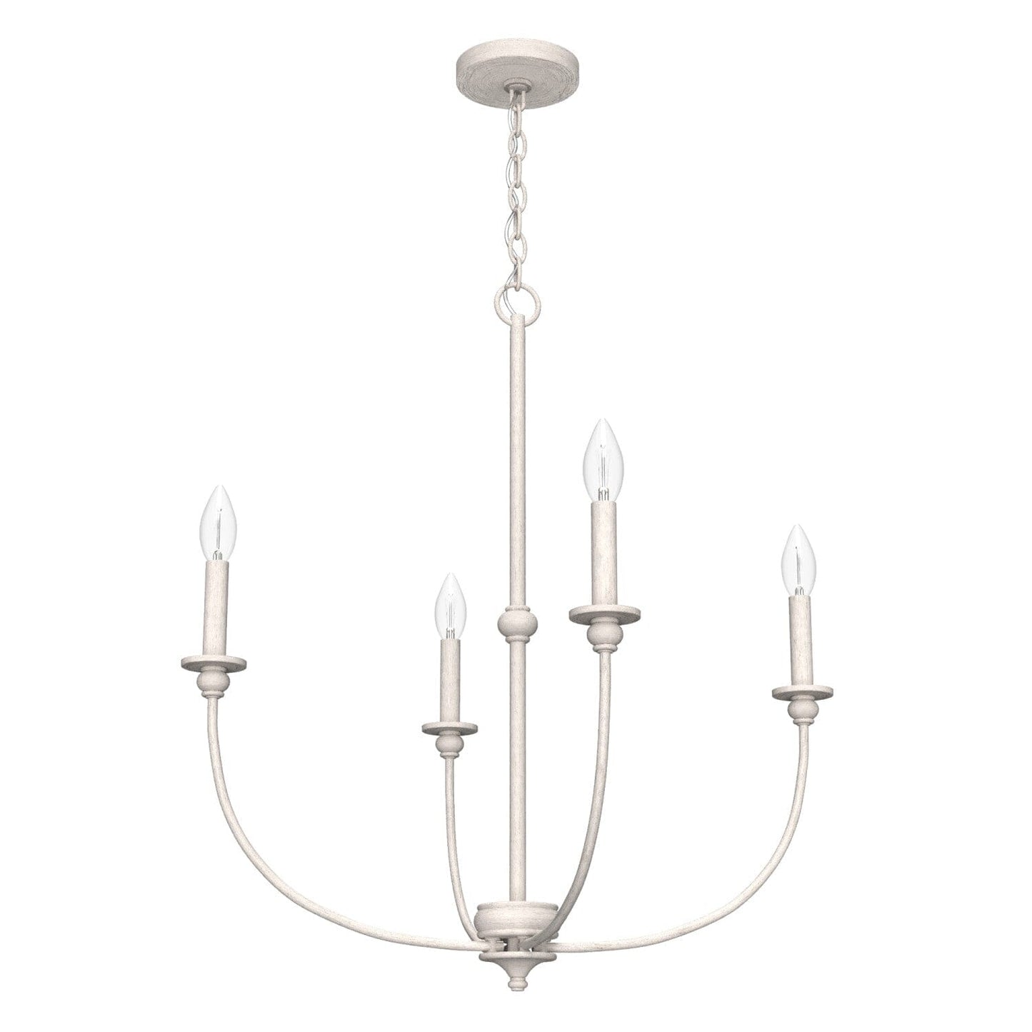 Southcrest 4 Light Chandelier 26 inch Lighting Hunter Distressed White - None 