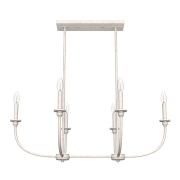 Southcrest 6 Light Linear Chandelier Lighting Hunter Distressed White - None 