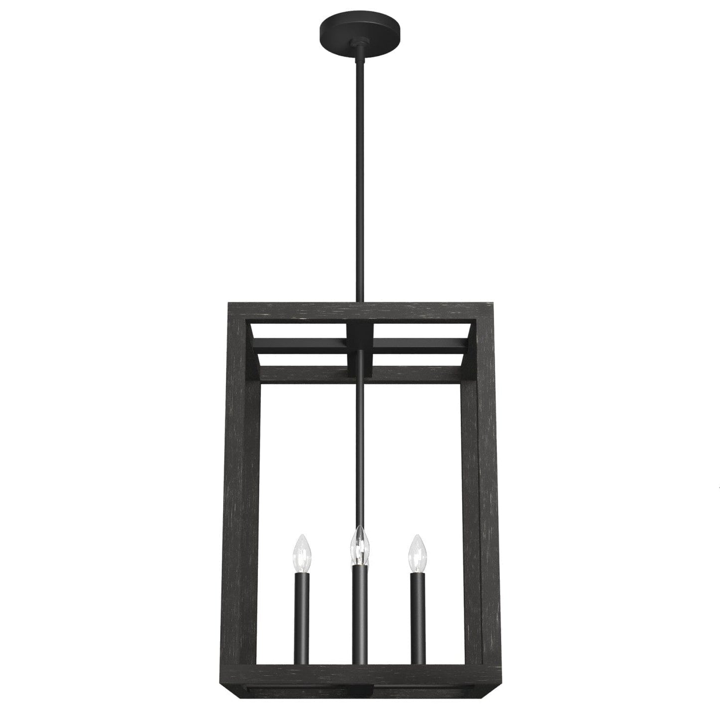 Squire Manor 4 Light Pendant 15 inch Lighting Hunter Matte Black - Dark Ash 