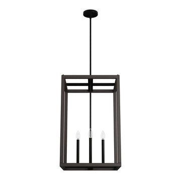 Squire Manor 4 Light Pendant 18 inch Lighting Hunter Matte Black - Dark Ash 