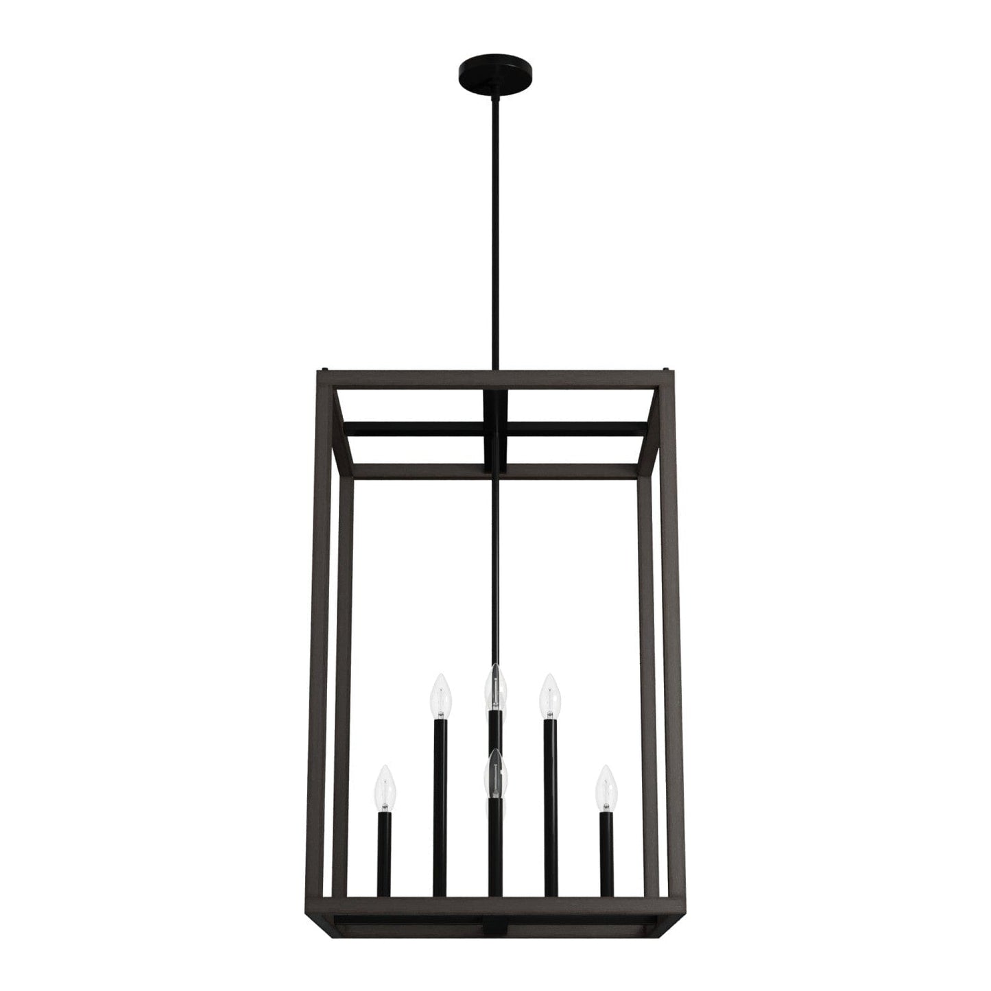 Squire Manor 8 Light Pendant 22 inch Lighting Hunter Matte Black - Dark Ash 