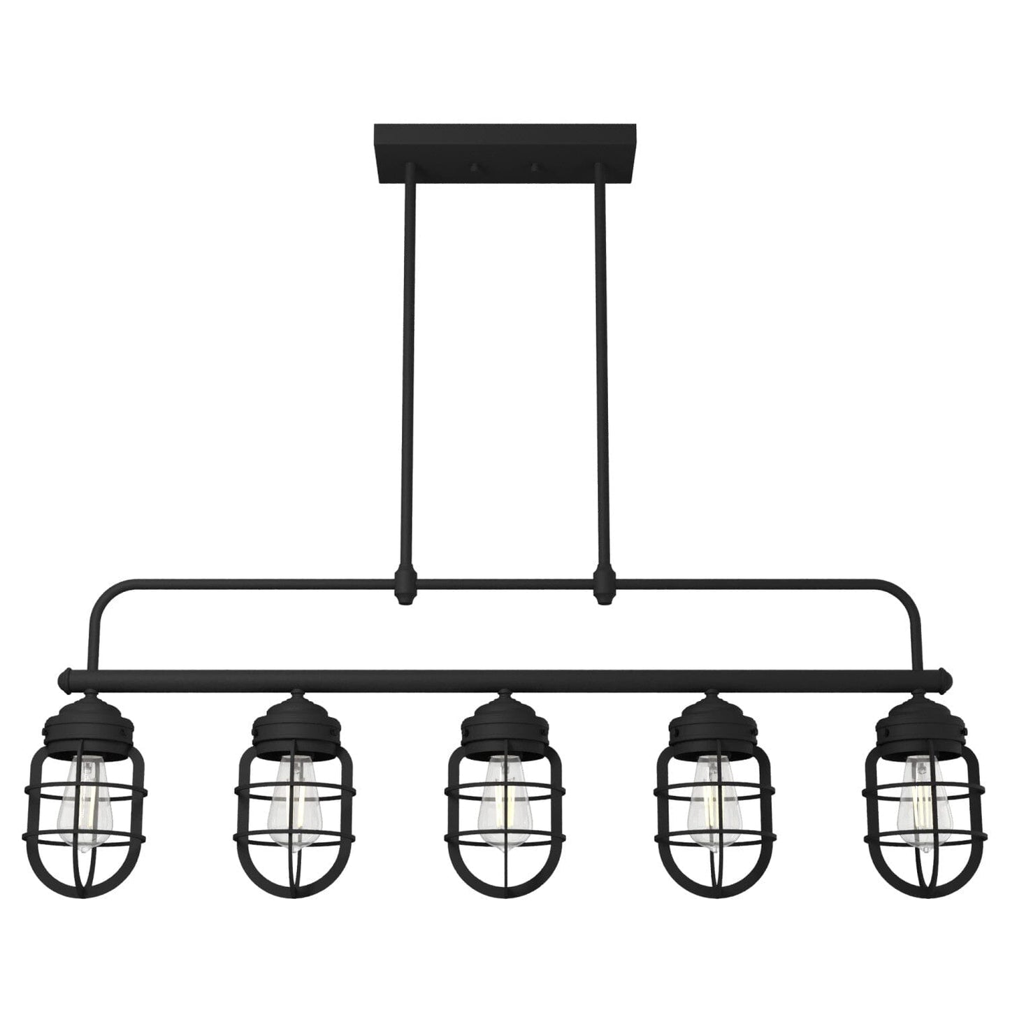 Starklake 5 Light Linear Chandelier Lighting Hunter Natural Black Iron 