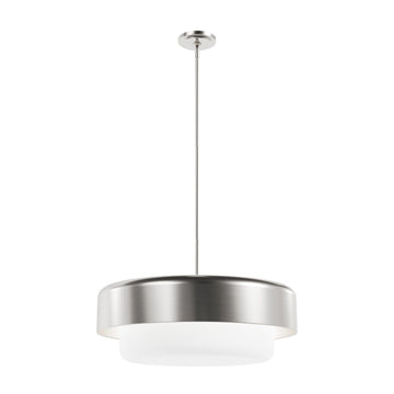 Station Pendant 4 Light Lighting Hunter Brushed Nickel - Frosted Cased White 