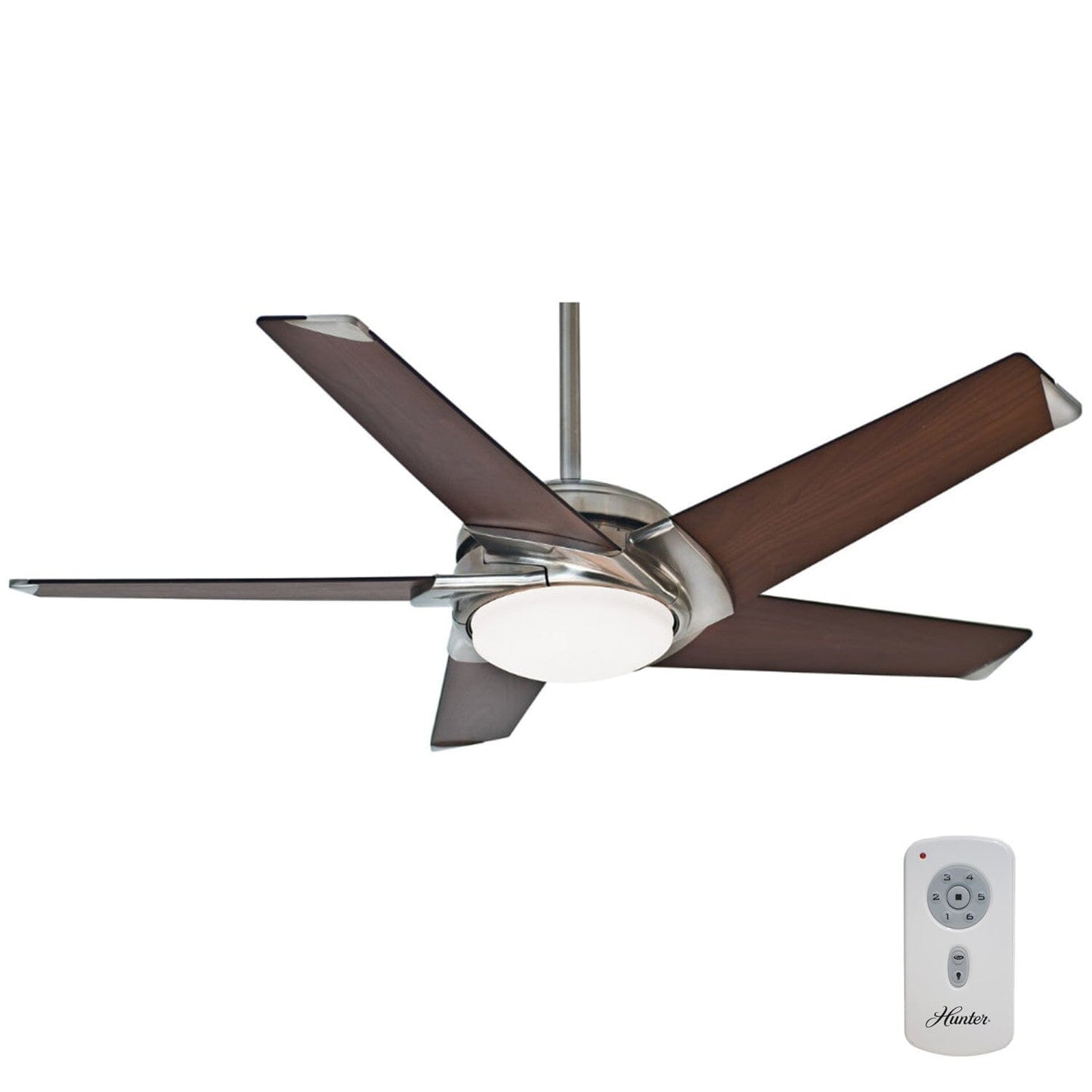 Stealth DC with LED Light 54 inch Ceiling Fans Casablanca Brushed Nickel - Walnut 