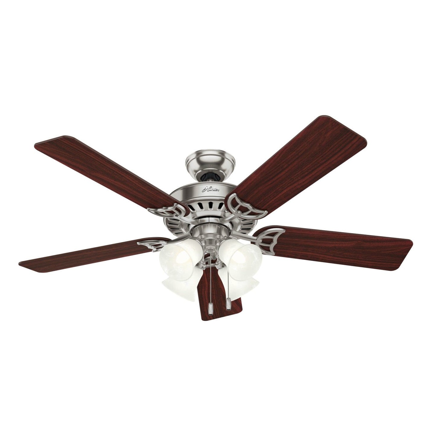 Studio Series with 4 Lights 52 inch Ceiling Fans Hunter Brushed Nickel - Cherry 
