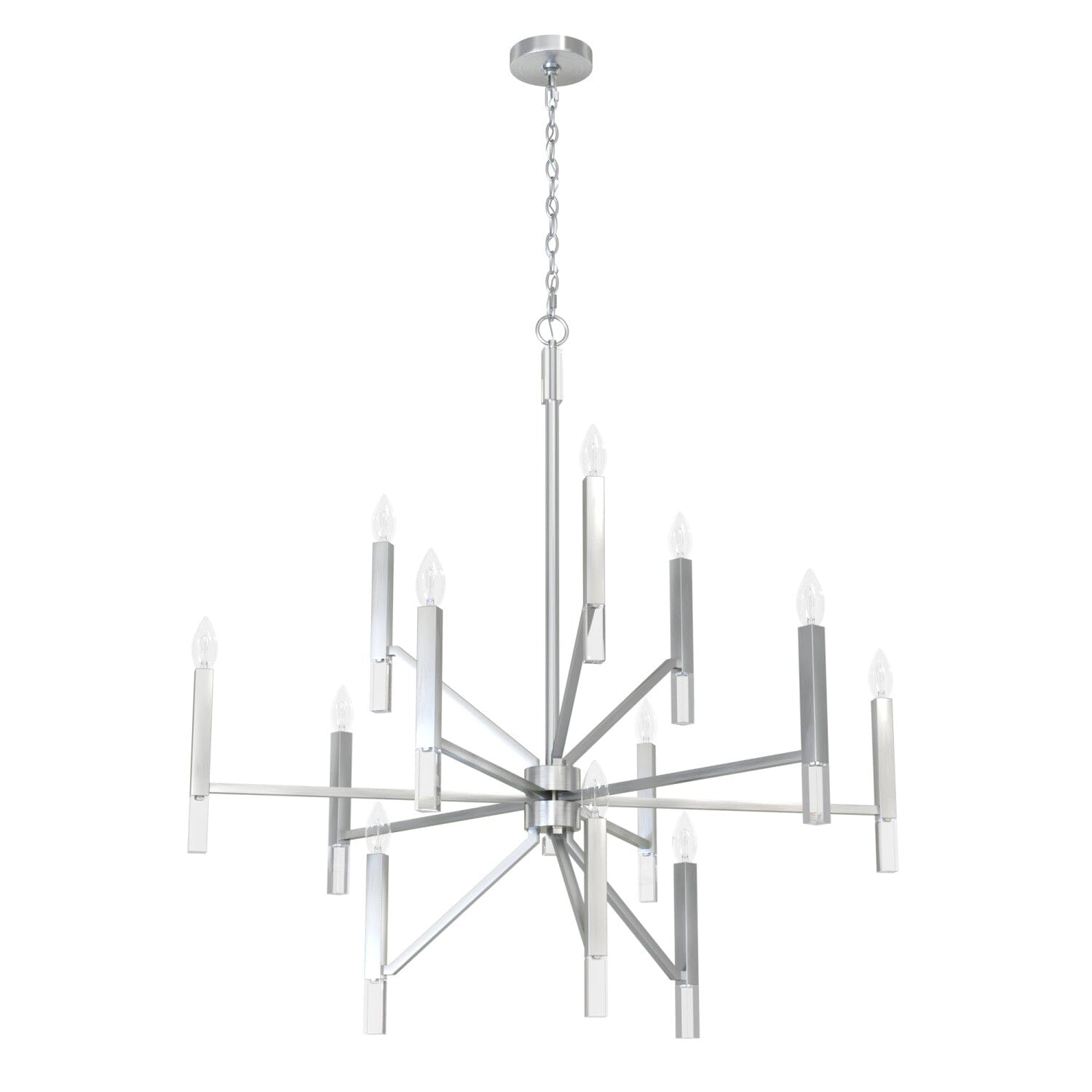Hunter Sunjai 12-Light Matte Black Traditional Crystal Chandelier