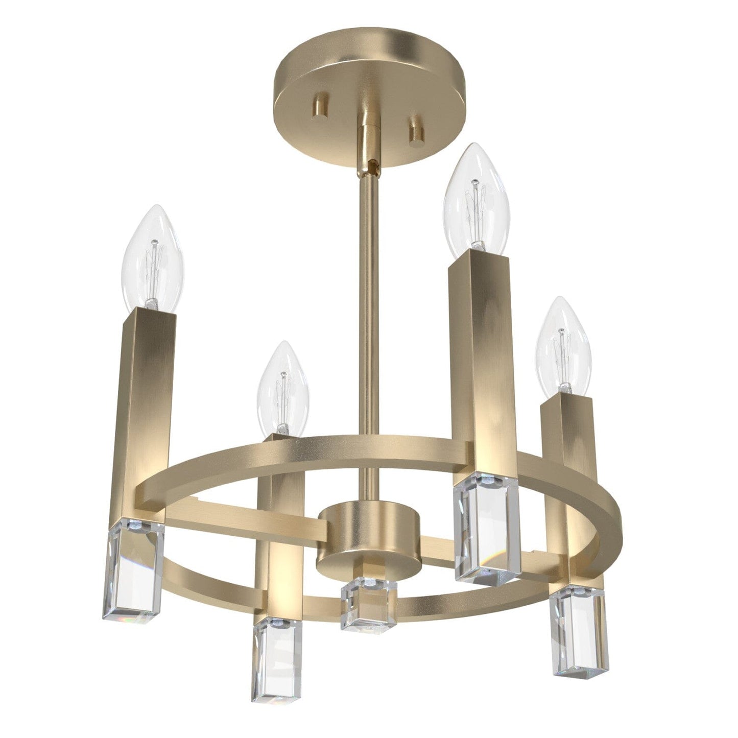 Sunjai 4 Light Semi-Flush Mount Lighting Hunter Alturas Gold - None 