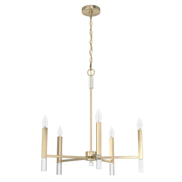 Sunjai 5 Light Chandelier Lighting Hunter Alturas Gold 