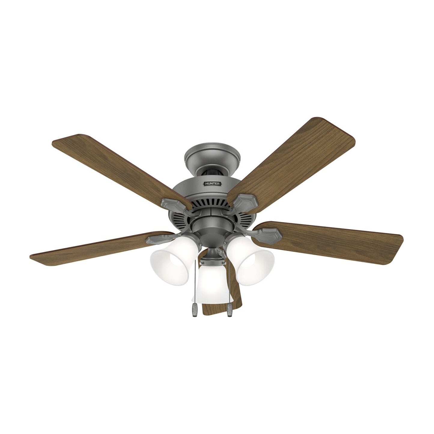 Swanson Energy Star with LED Light 44 inch Ceiling Fans Hunter Matte Silver - Autumn Walnut 