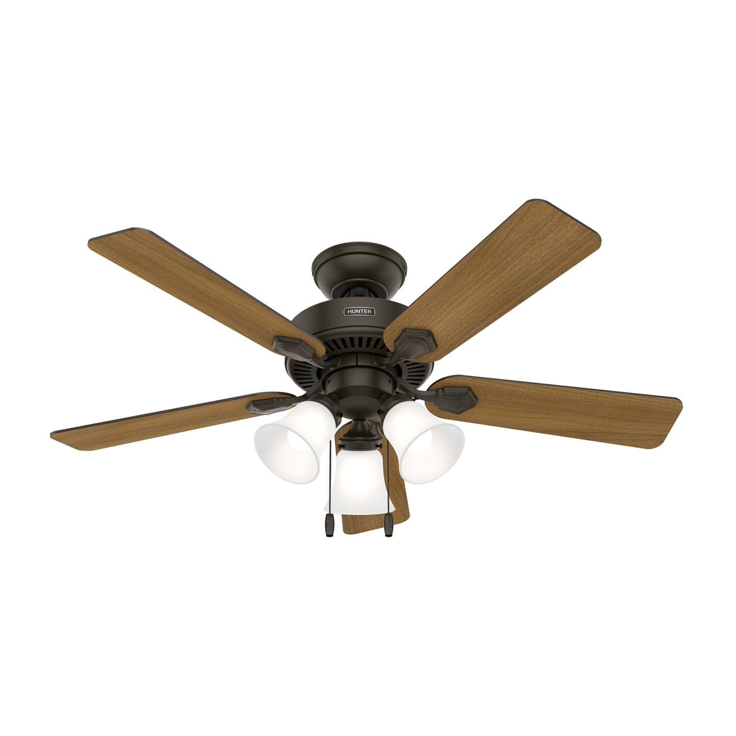 Swanson Energy Star with LED Light 44 inch Ceiling Fans Hunter New Bronze - American Walnut 