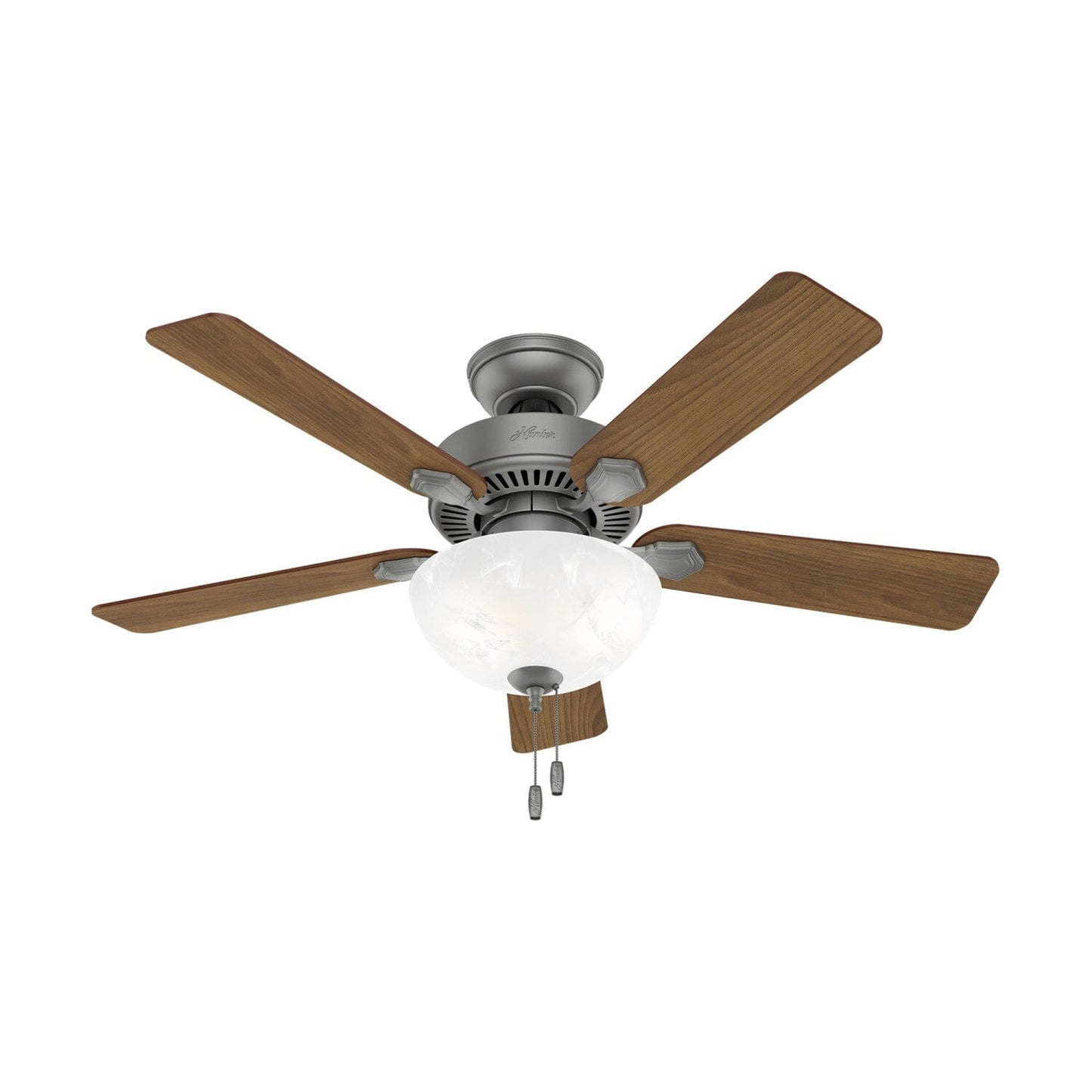 Swanson with LED Bowl 44 in Ceiling Fans Hunter Matte Silver - Autumn Walnut 