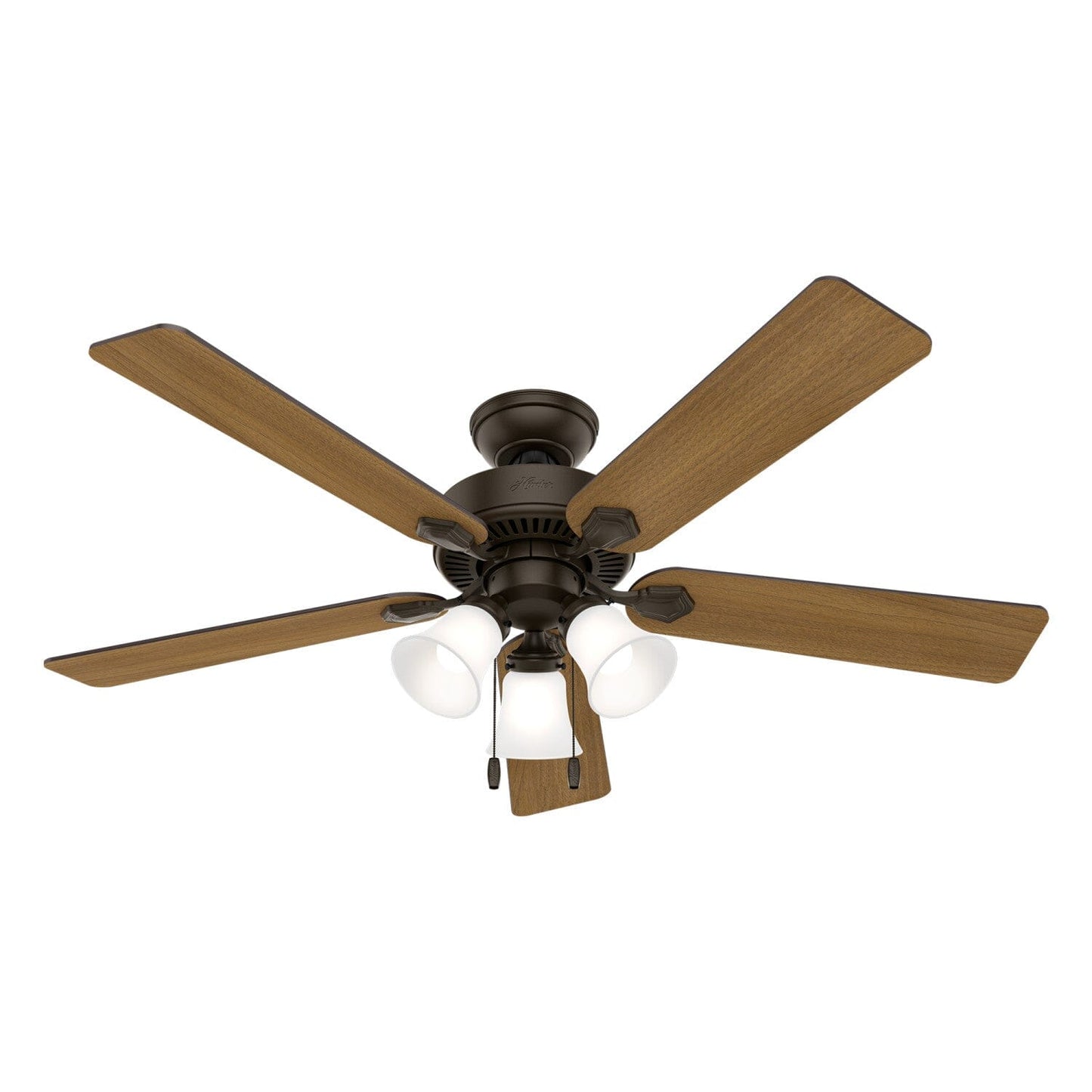 Swanson with LED Light 52 inch Ceiling Fans Hunter New Bronze - American Walnut 
