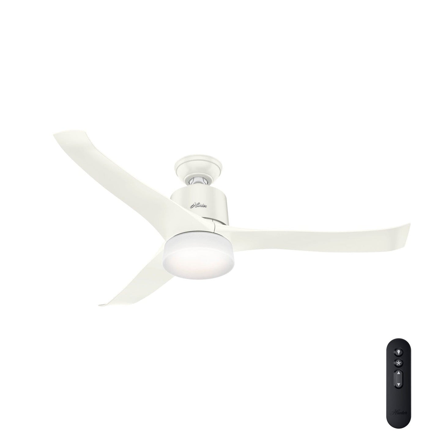 Symphony with LED Light 54 Inch-Smart Ceiling Fans Hunter Fresh White - Fresh White 