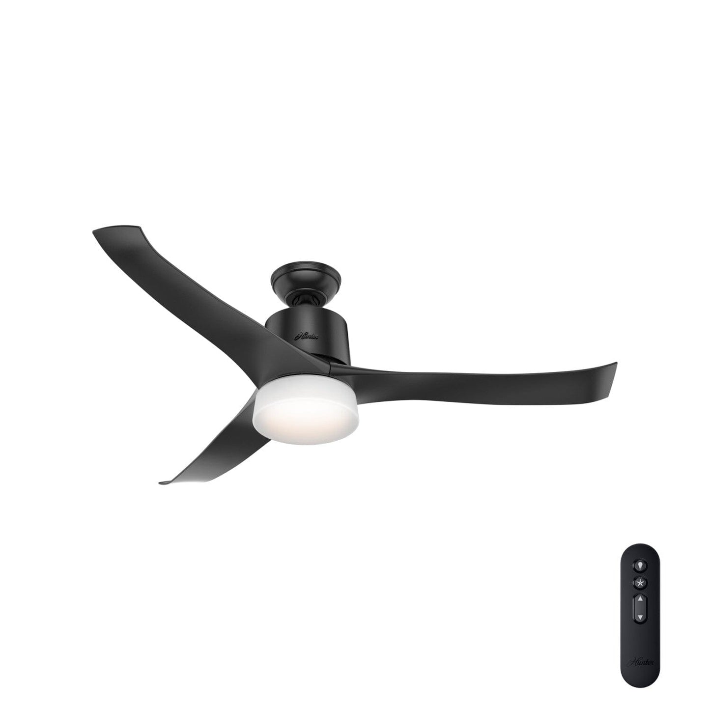 Symphony with LED Light 54 Inch-Smart Ceiling Fans Hunter Matte Black - Matte Black 