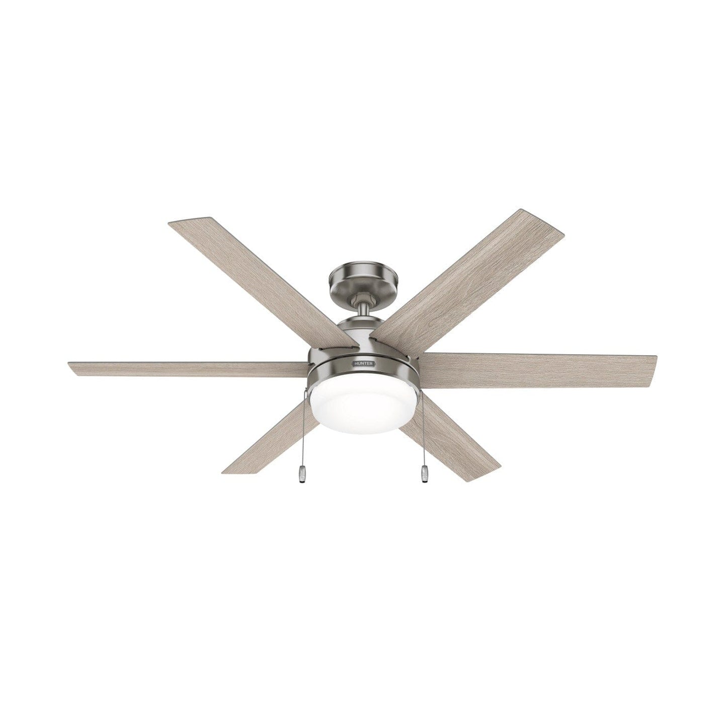 Tustin with LED Light 52 Inch Ceiling Fans Hunter Brushed Nickel - Light Gray Oak 