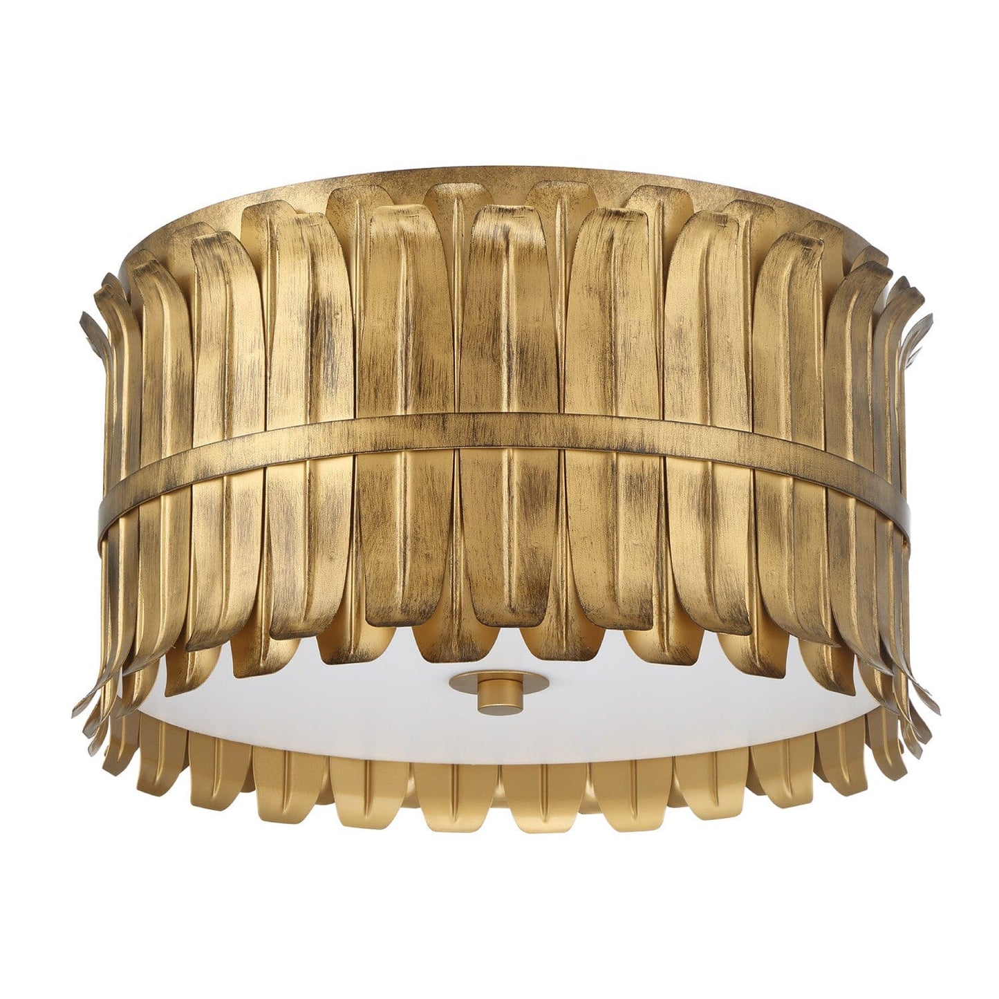 Valdaz 3 Light Large 15 Inch Flush Lighting Hunter Brushed Luxe Gold - Frosted 