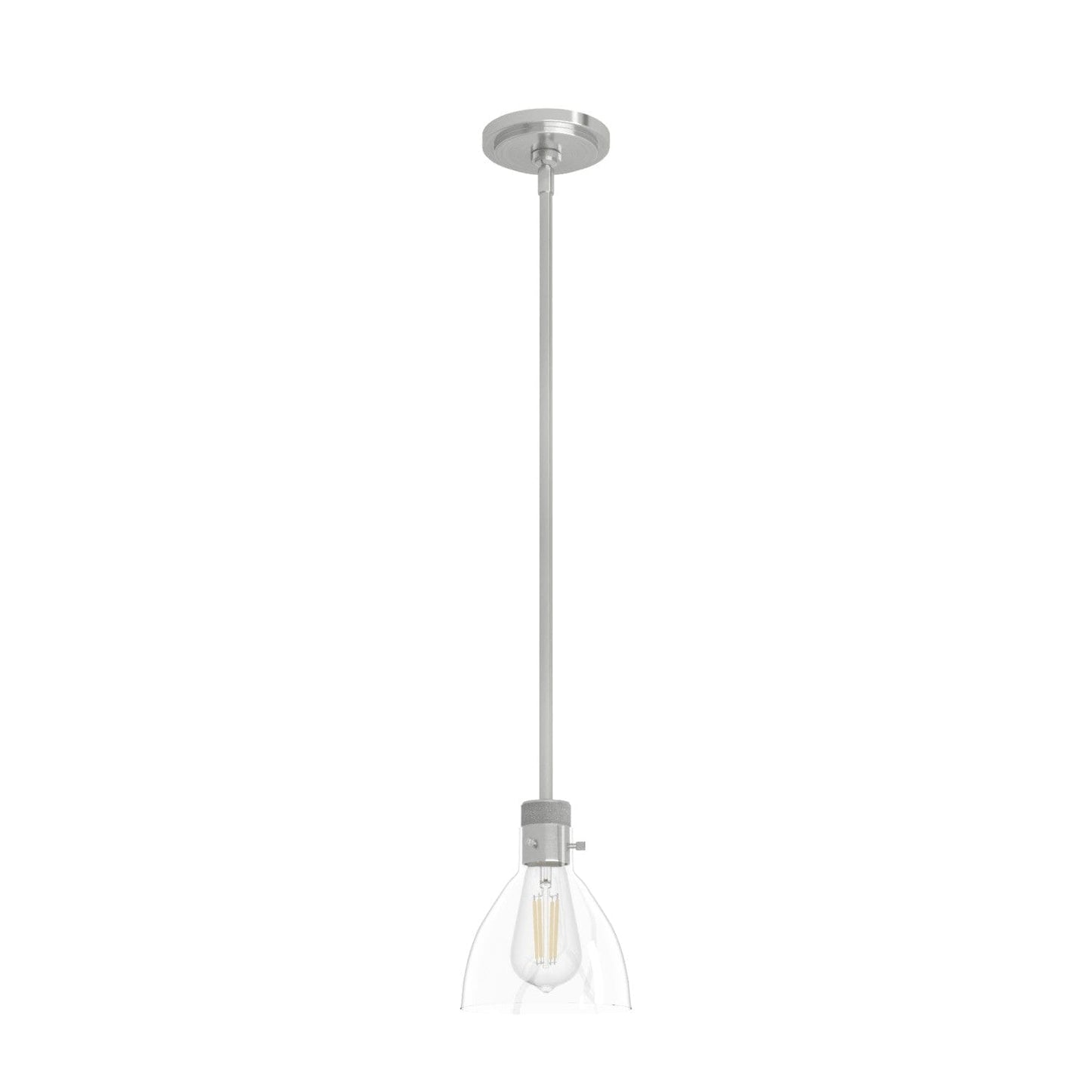 Van Nuys 1 Light Mini Pendant Lighting Hunter Brushed Nickel - Clear 