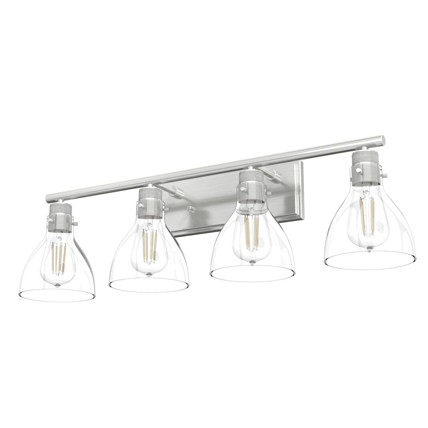 Van Nuys 4 Light Vanity Lighting Hunter Brushed Nickel - Clear 