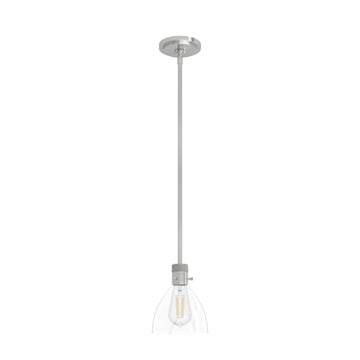 Van Nuys Mini Pendant 1 Light Lighting Hunter Brushed Nickel - Clear 
