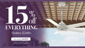 15% off everything on orders over $249. Use Code: SAVE15 through July 20th. Includes Clearance. Excludes select items.