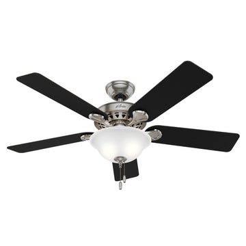 Waldon with Light 52 inch with Clear Frosted Glass Ceiling Fans Hunter Brushed Nickel - Matte Black 