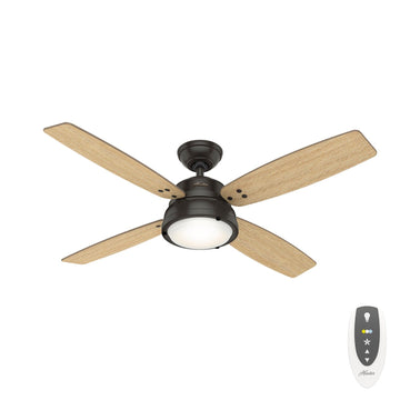 Wingate with Tunable White LED Light 52 inch Ceiling Fans Hunter Noble Bronze - Drifted Oak 
