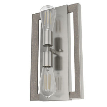 Woodburn 2 Light Wall Sconce Lighting Hunter Brushed Nickel - None 