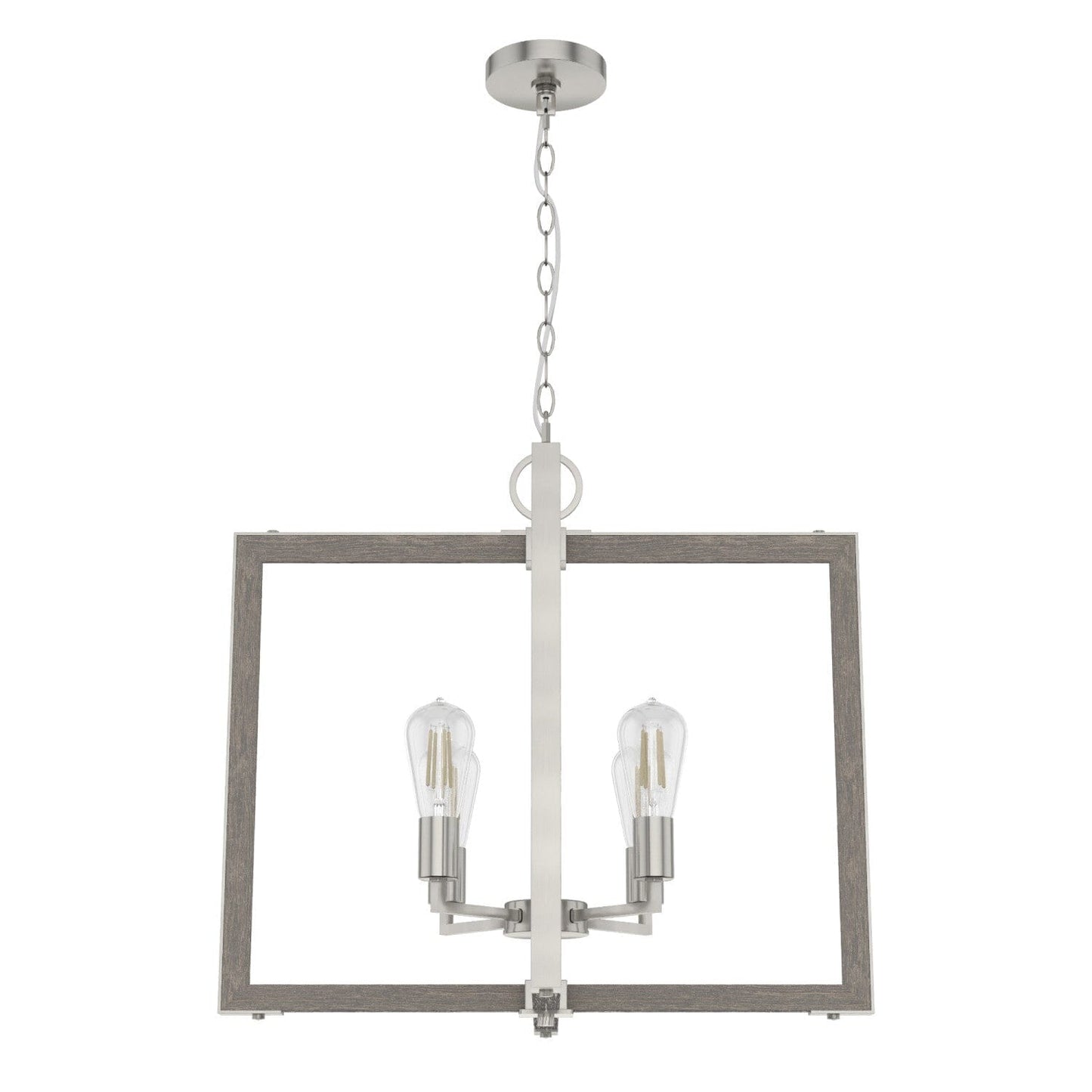 Woodburn 4 Light 24 Inch Foyer Pendant Lighting Hunter Brushed Nickel - None 