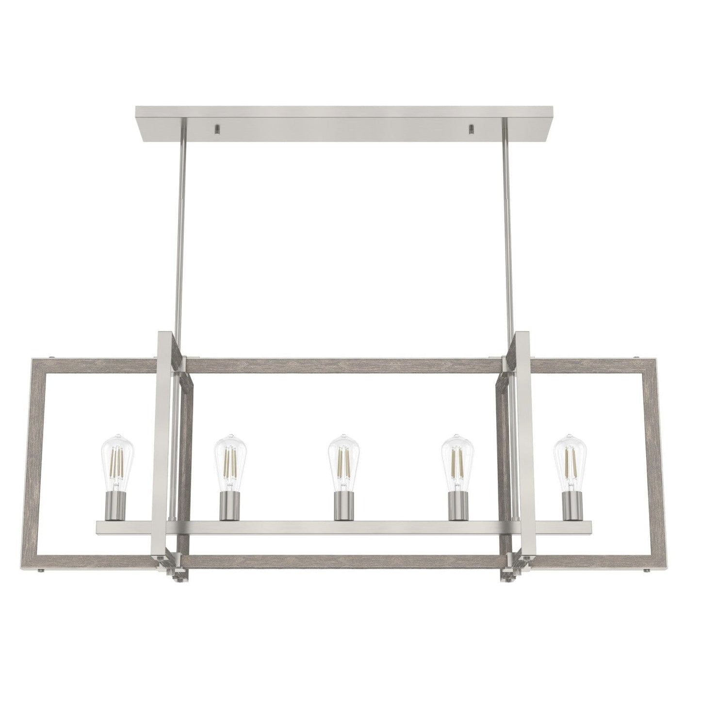 Woodburn 5 Light Linear Chandelier Lighting Hunter Brushed Nickel - None 