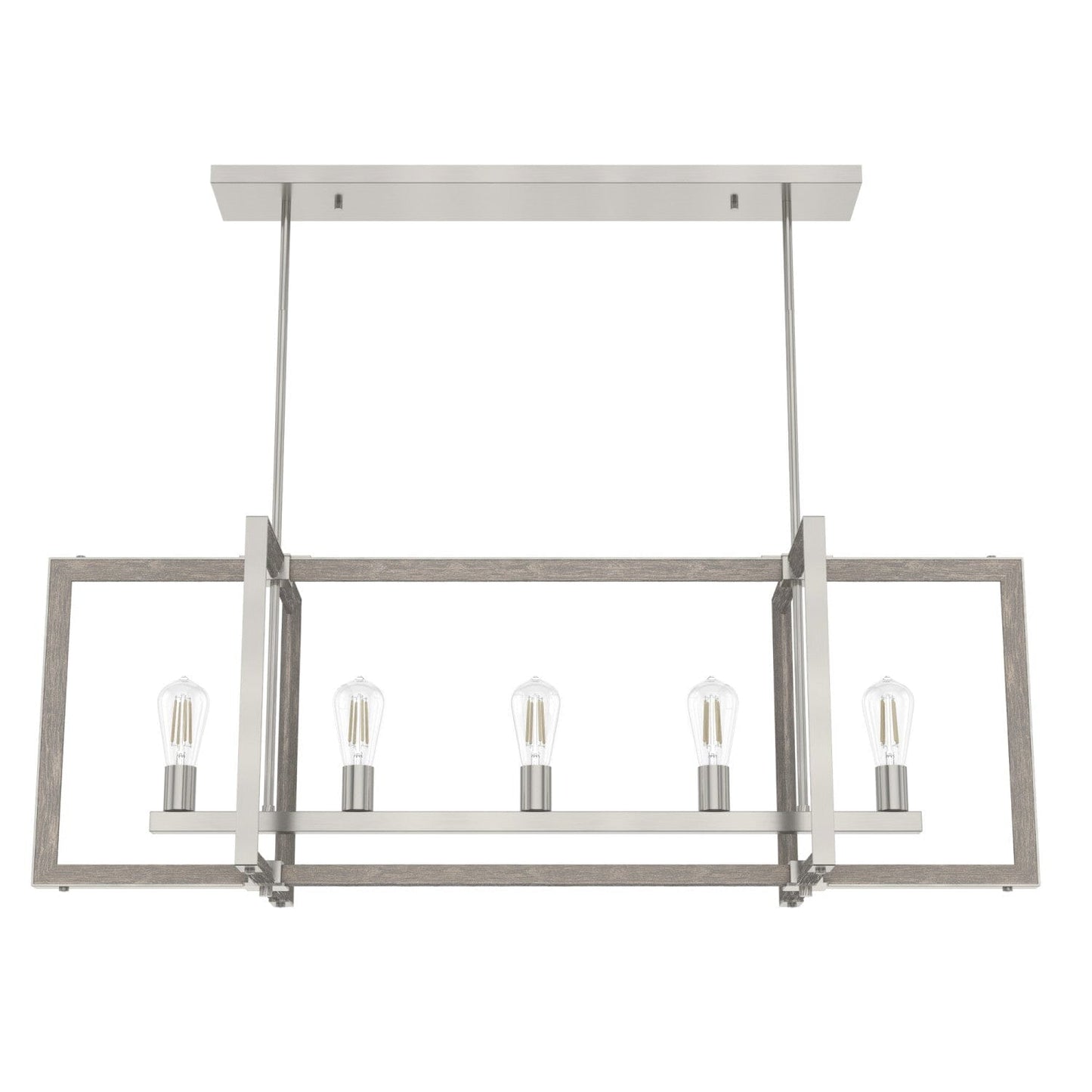 Woodburn 5 Light Linear Chandelier Lighting Hunter Brushed Nickel - None 