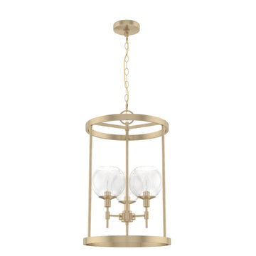 Xidane 3 Light 15 Inch Foyer Lantern Lighting Hunter Alturas Gold - Clear 