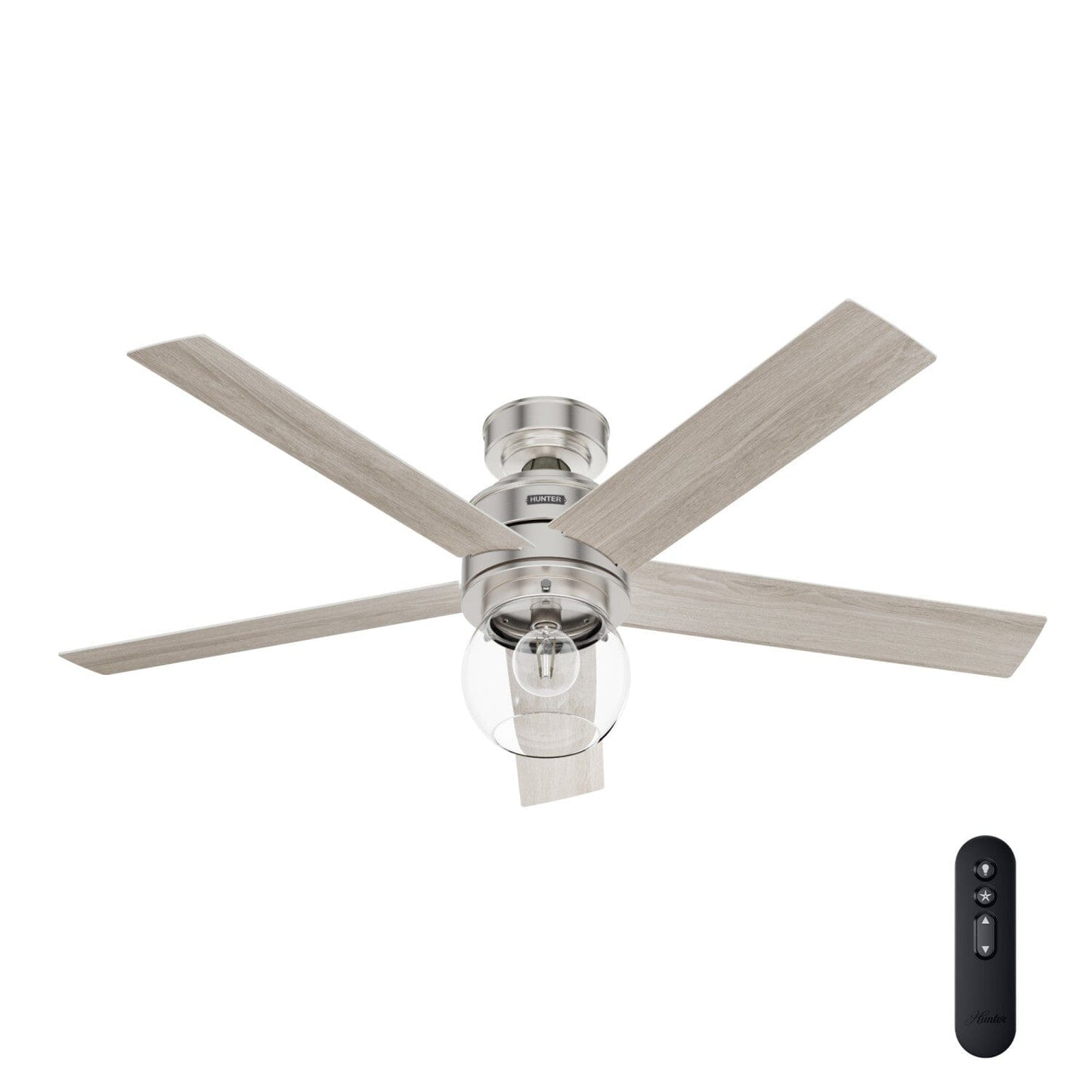 Xidane with LED Light 52 inch Ceiling Fans Hunter Brushed Nickel - Light Gray Oak 