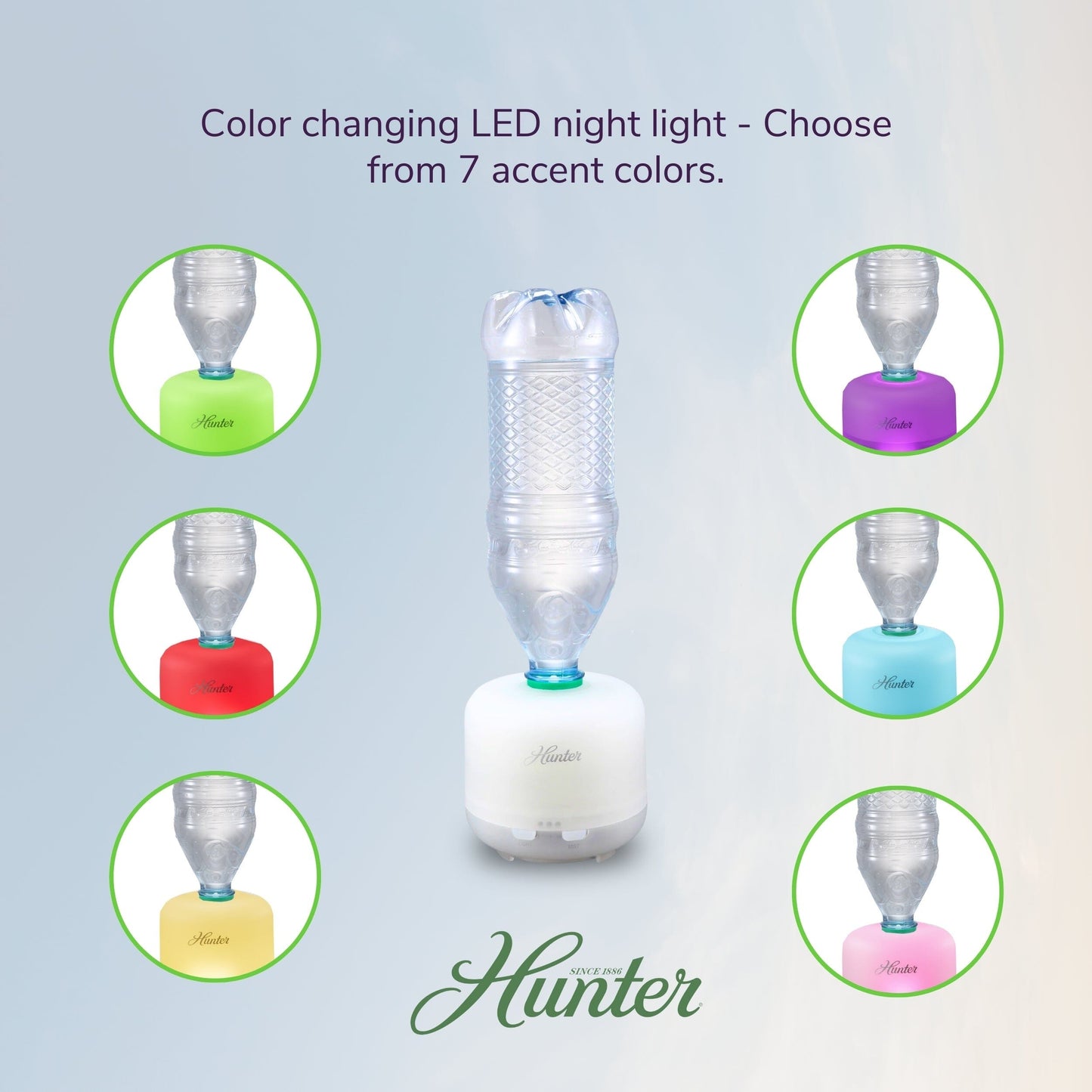 Hunter XJ-520 Aromatic LED Personal Ultrasonic Humidifier Collective Hunter Pure Air 
