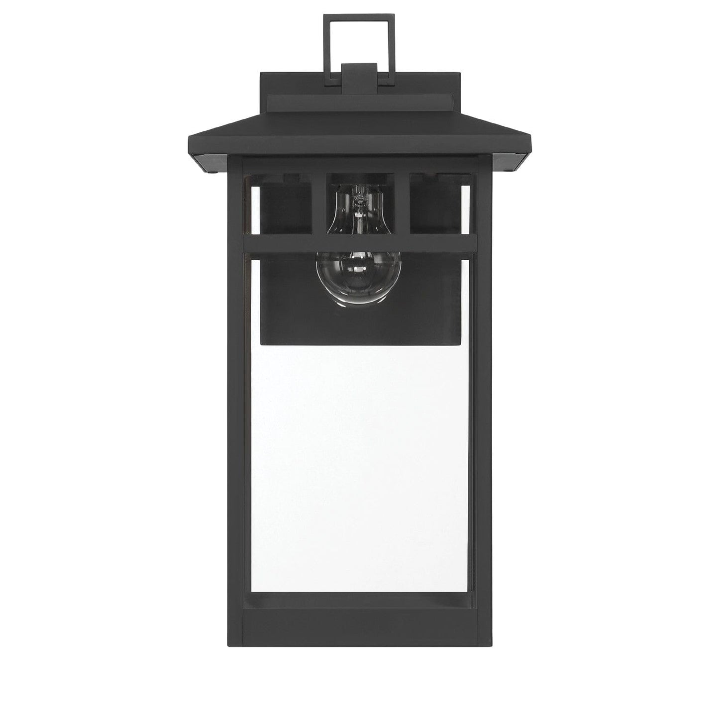 Yancy House Outdoor 1 Light Large 17 Inch Wall Light Lighting Hunter Matte Black - Clear 
