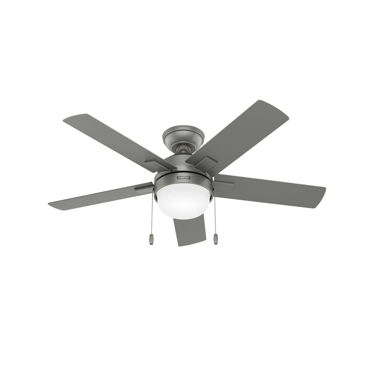 Zeal with LED Light 44 inch Ceiling Fans Hunter Matte Silver - Matte Silver 