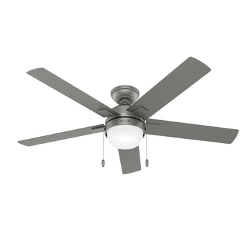 Zeal with LED Light 52 inch Ceiling Fans Hunter Matte Silver - Matte Silver 