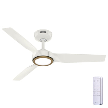 ZenTech 3 Blade Indoor/Outdoor Smart Fan 44in Ceiling Fans Hunter Fresh White - Fresh White 