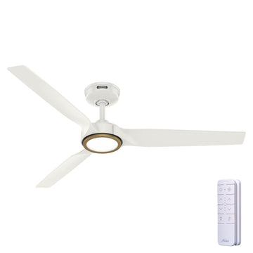 ZenTech 3 Blade Outdoor Smart Fan 52 inch Ceiling Fans Hunter Fresh White - Fresh White 