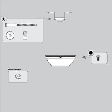 Canopy and Hanging Assembly-No Downrod-Fresh White - K031901826 Service Parts Hunter 