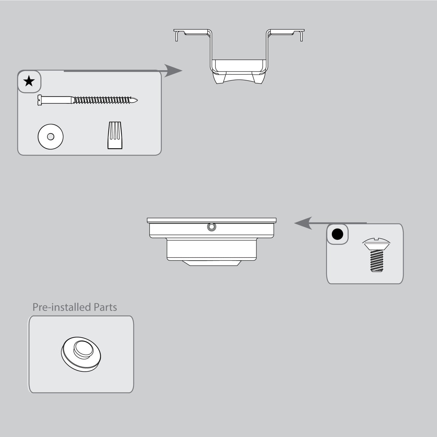 Canopy Hanging System-Brushed Slate - K554401W48 Service Parts Casablanca 