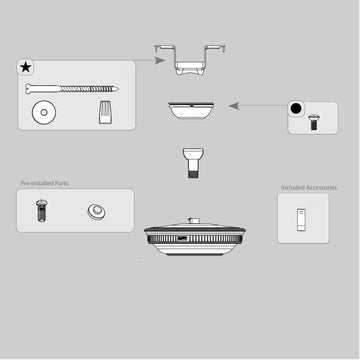 Hanging System-Trilobe-Brushed Nickel - K006502W32 Service Parts Casablanca 