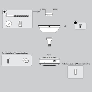 Trilobe Hanging System-Matte Black - K006501M20 Service Parts Hunter 